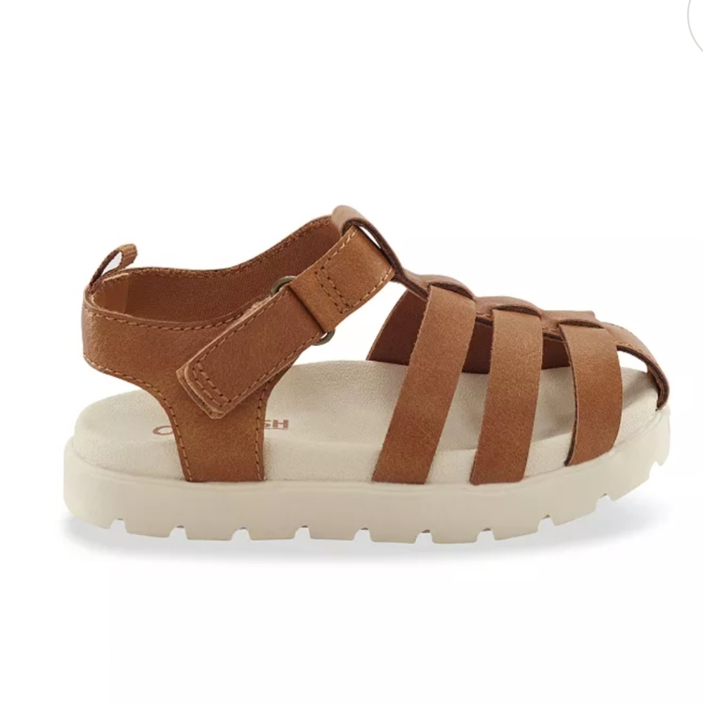 NWT OshKosh B'gosh Vincent Toddler Boy Tan Sandals - Picture 3 of 8
